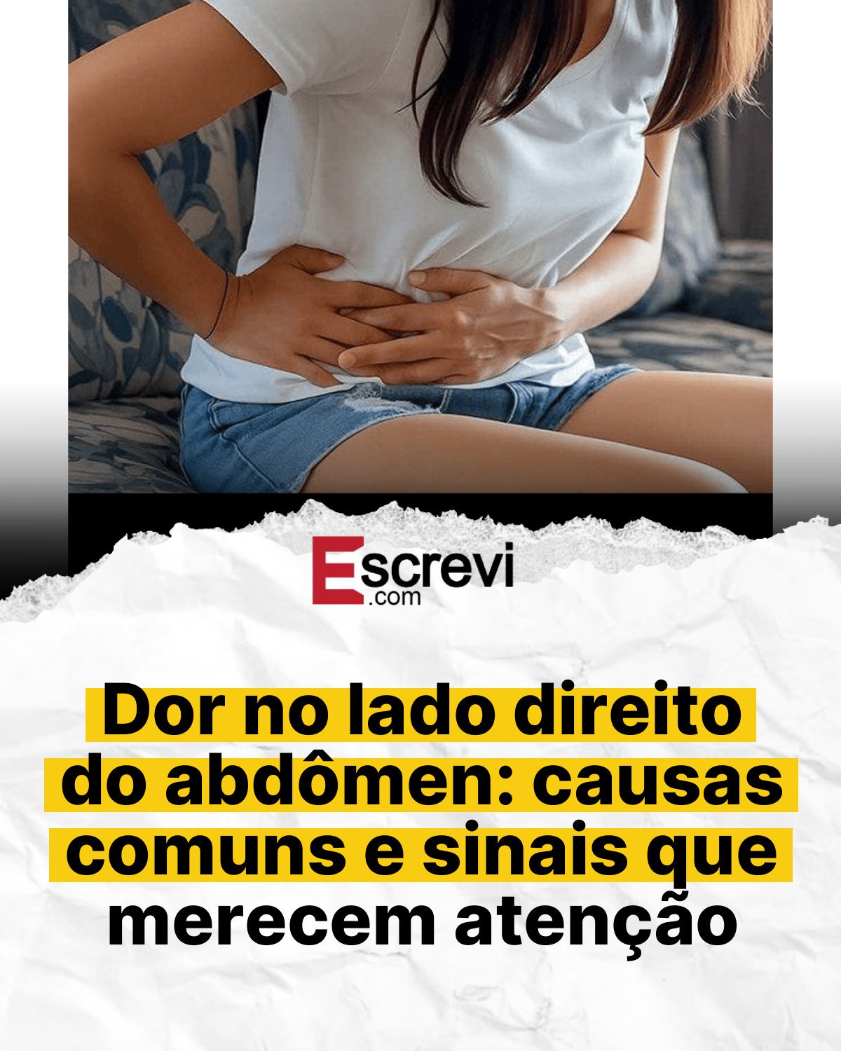 Dor no lado direito do abdômen: causas comuns e sinais que merecem atenção card branco