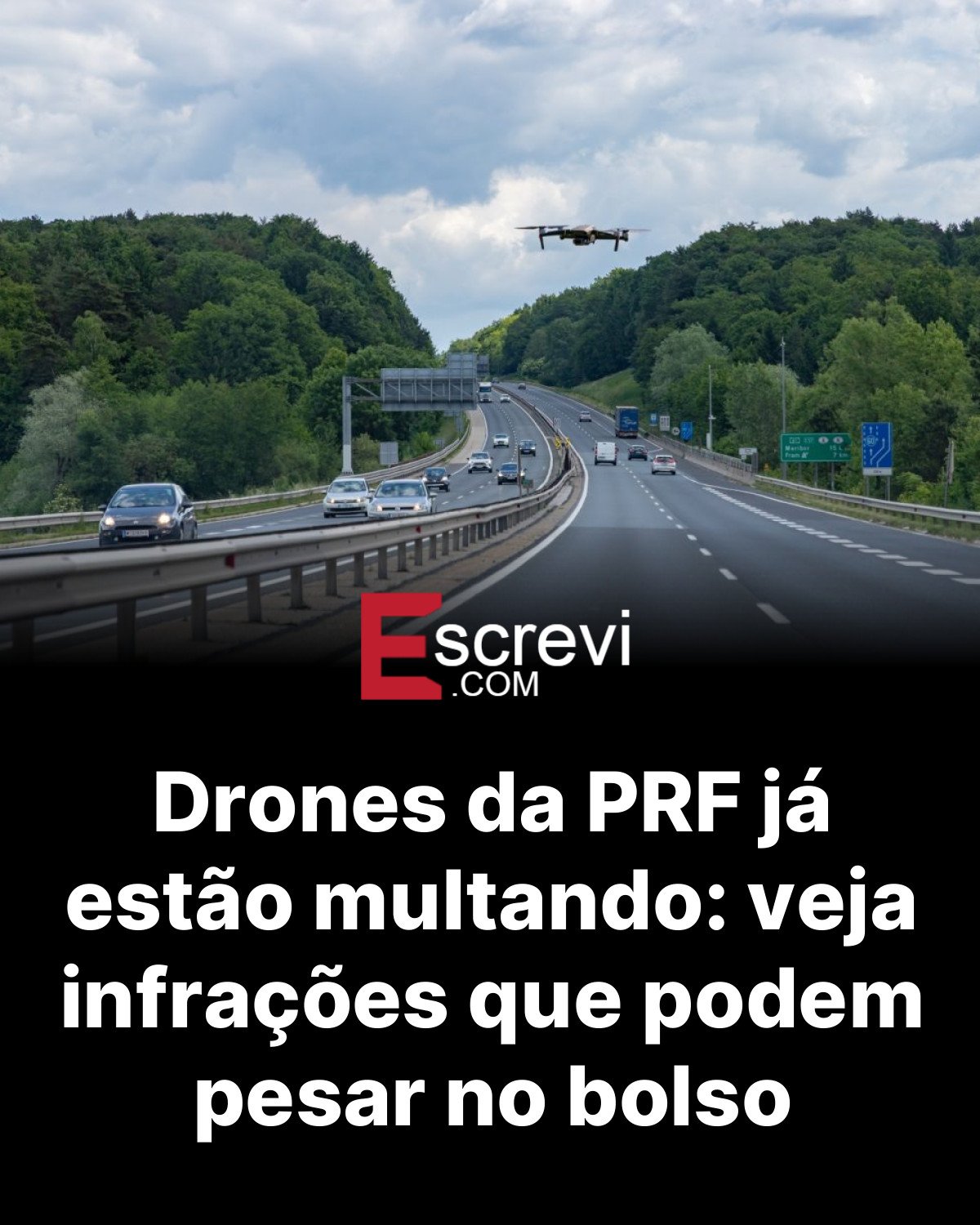 Drones da PRF já estão multando: veja infrações que podem pesar no bolso card preto