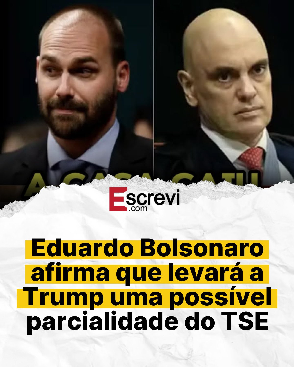 Eduardo Bolsonaro afirma que levará a Trump uma possível parcialidade do TSE card branco