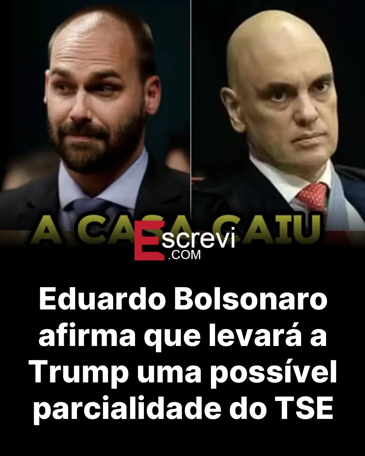 Eduardo Bolsonaro afirma que levará a Trump uma possível parcialidade do TSE card preto