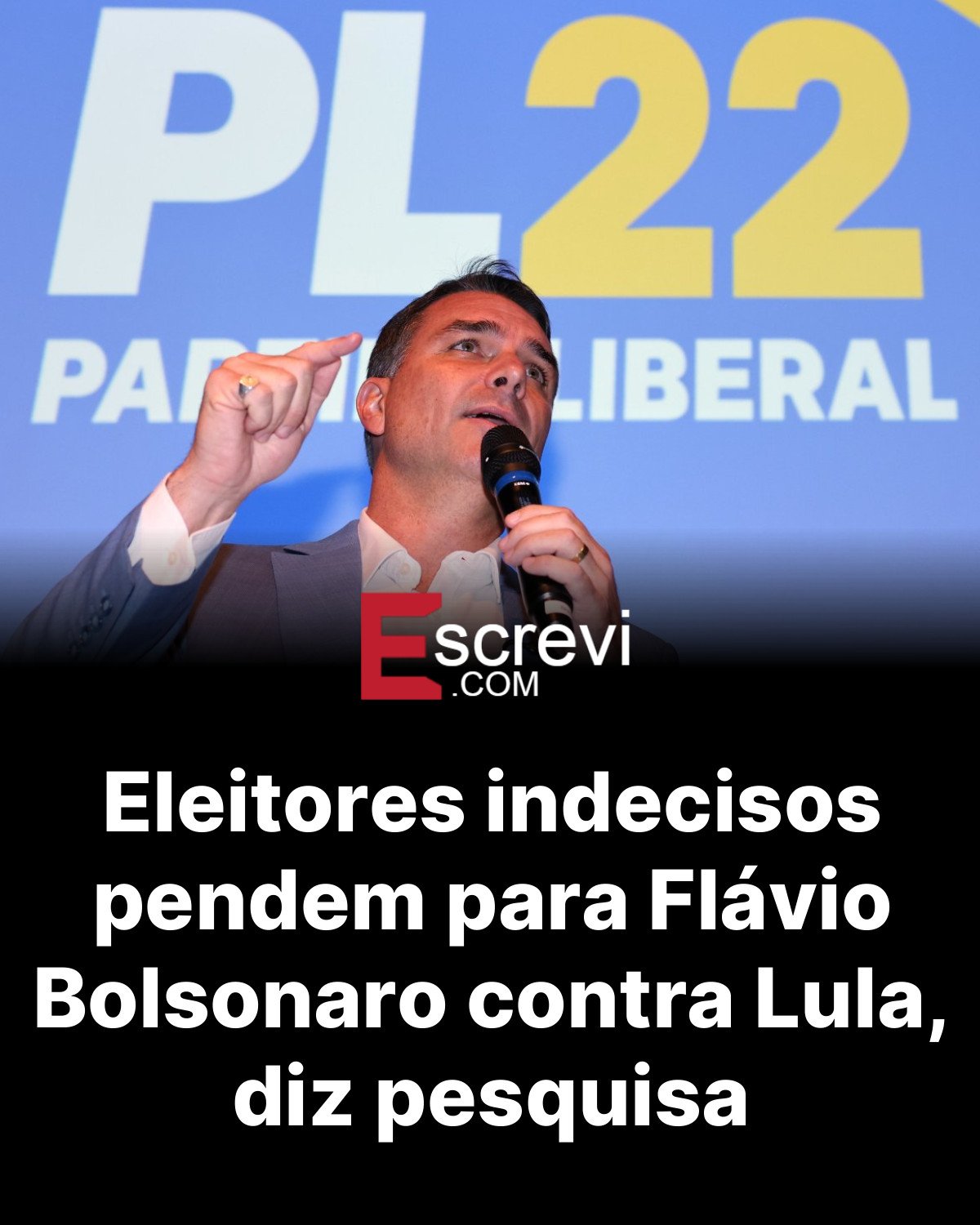 Eleitores indecisos pendem para Flávio Bolsonaro contra Lula, diz pesquisa card preto