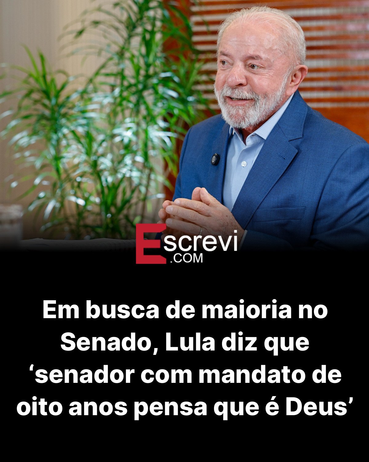 Em busca de maioria no Senado, Lula diz que ‘senador com mandato de oito anos pensa que é Deus’ card preto
