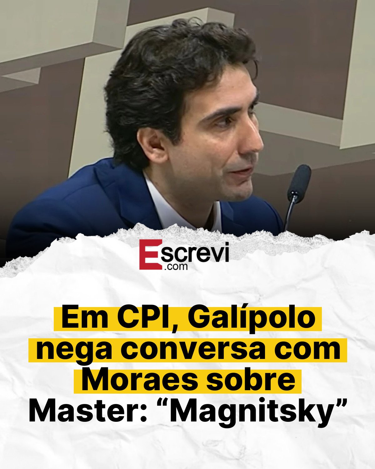 Em CPI, Galípolo nega conversa com Moraes sobre Master: “Magnitsky” card branco
