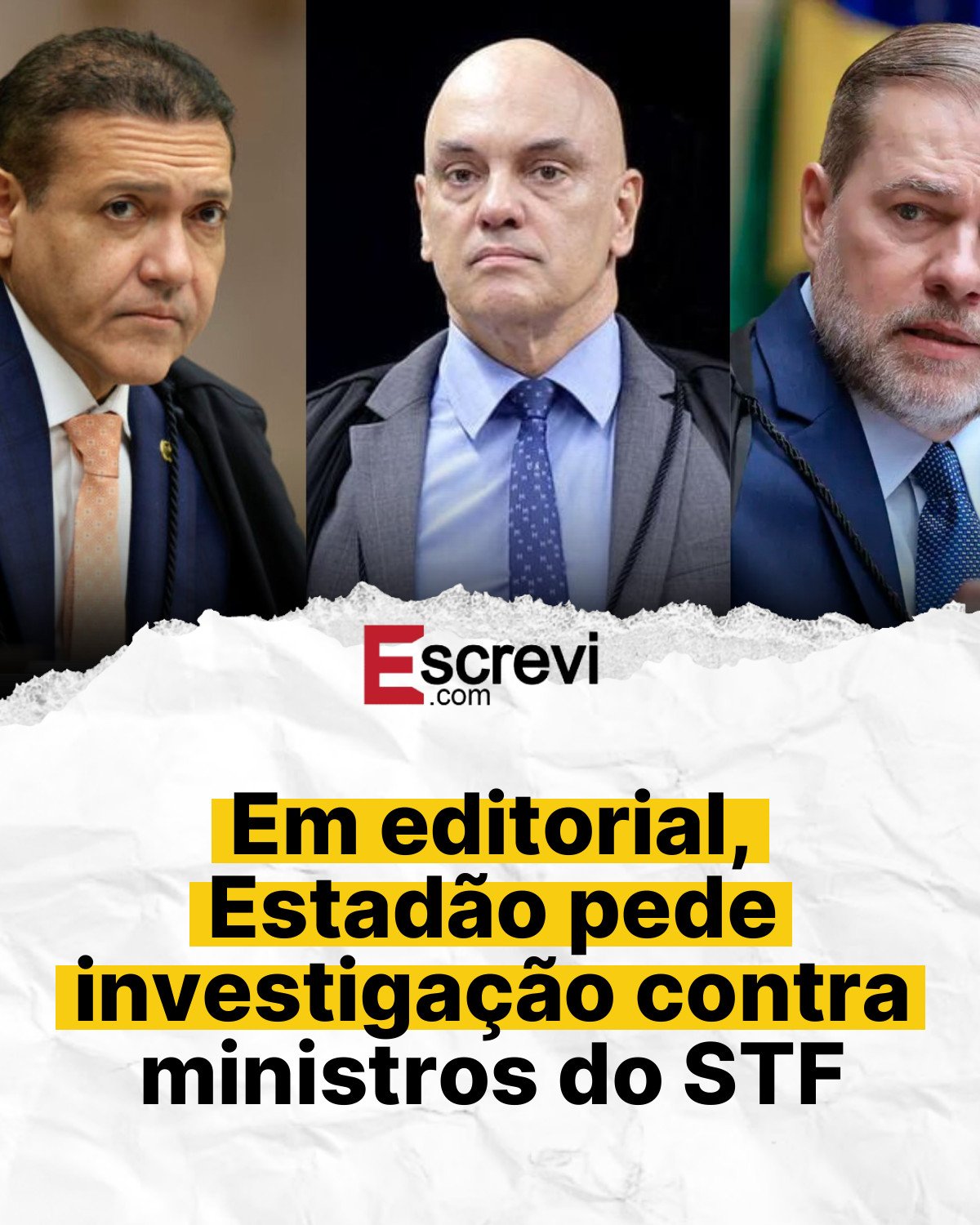 Em editorial, Estadão pede investigação contra ministros do STF card branco