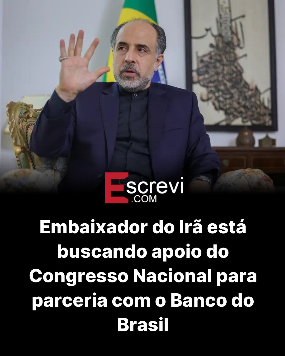 Embaixador do Irã está buscando apoio do Congresso Nacional para parceria com o Banco do Brasil card preto