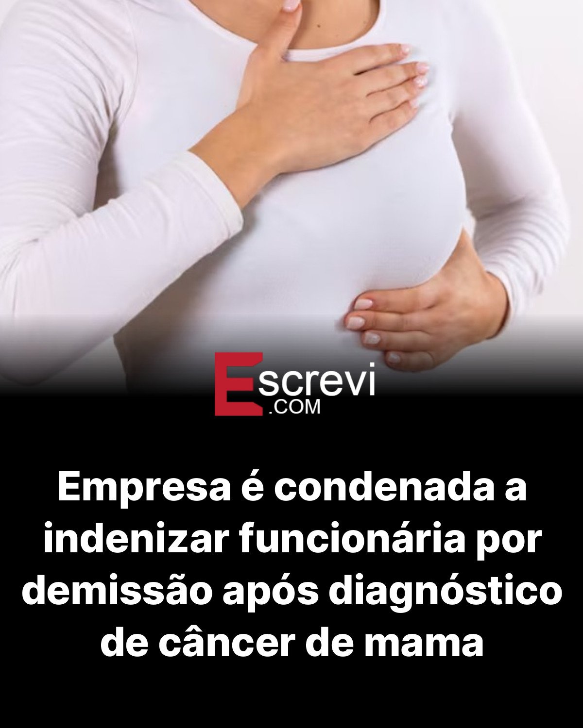 Empresa é condenada a indenizar funcionária por demissão após diagnóstico de câncer de mama card preto