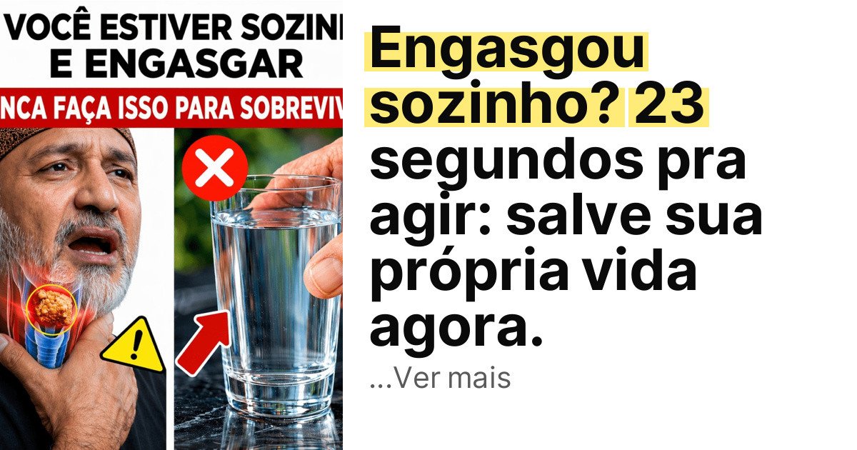 Engasgou sozinho? 23 segundos pra agir: salve sua própria vida agora. imagem principal