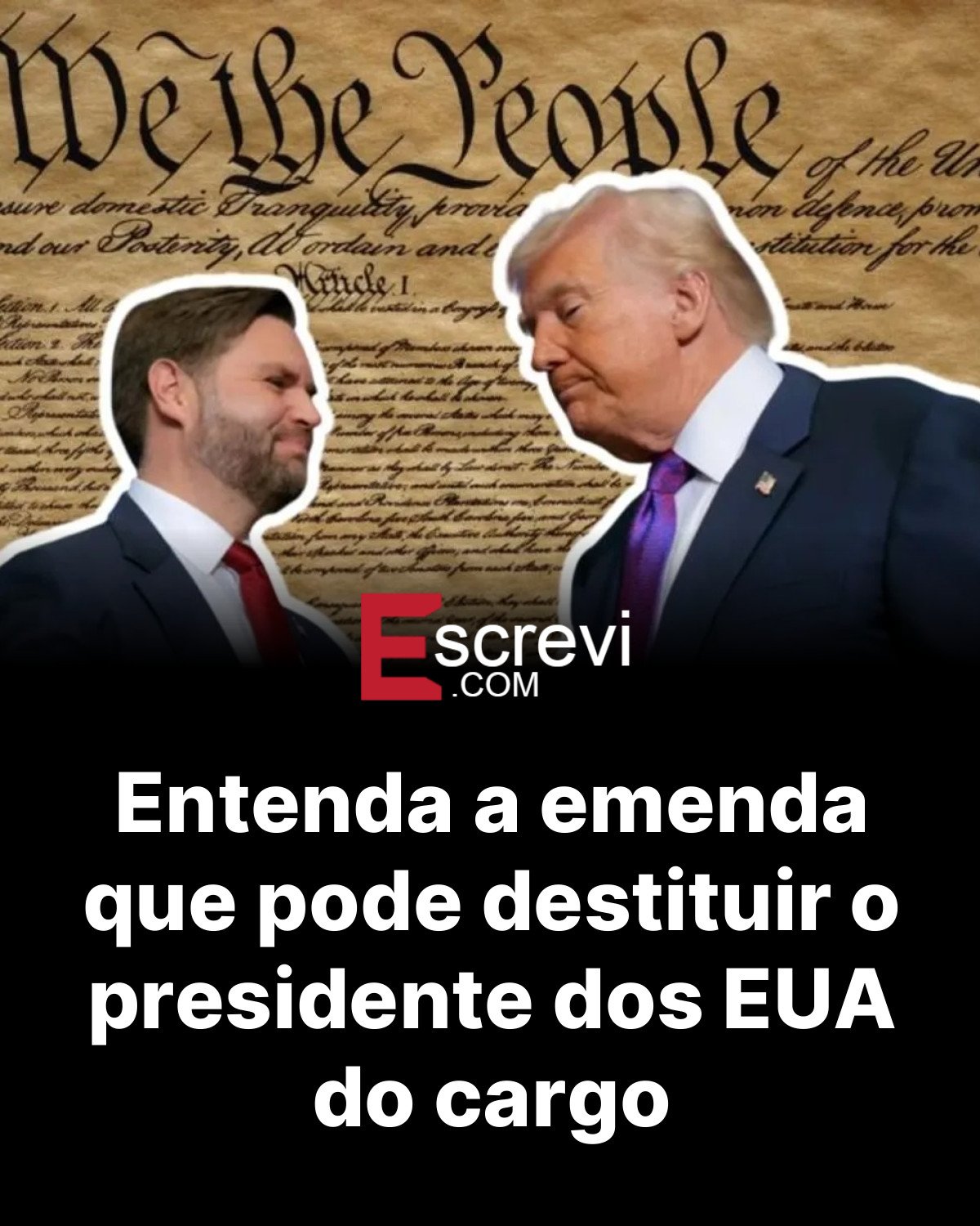 Entenda a emenda que pode destituir o presidente dos EUA do cargo card preto