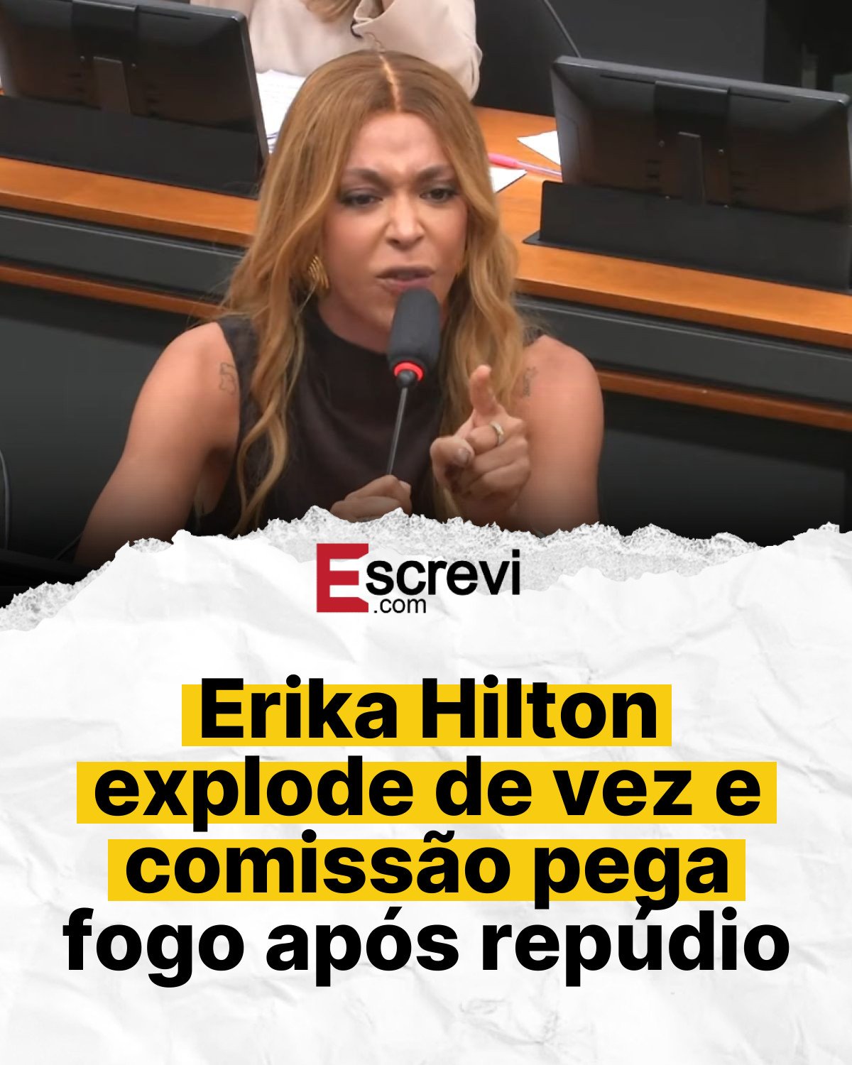 Erika Hilton explode de vez e comissão pega fogo após repúdio card branco