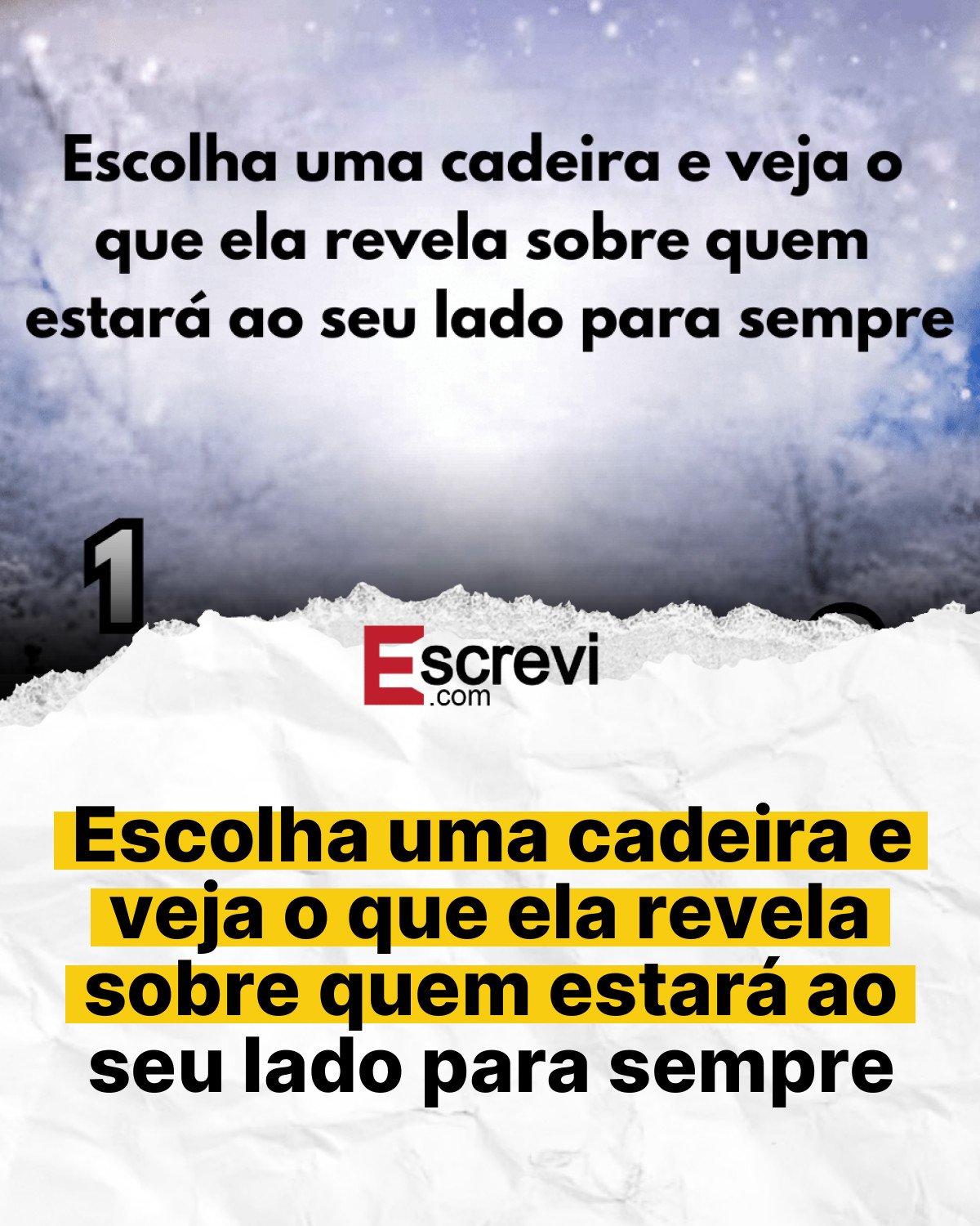 Escolha uma cadeira e veja o que ela revela sobre quem estará ao seu lado para sempre card branco