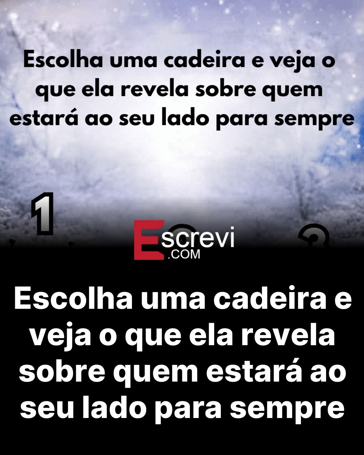 Escolha uma cadeira e veja o que ela revela sobre quem estará ao seu lado para sempre card preto