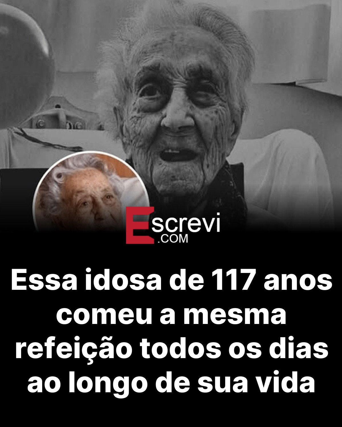 Essa idosa de 117 anos comeu a mesma refeição todos os dias ao longo de sua vida card preto