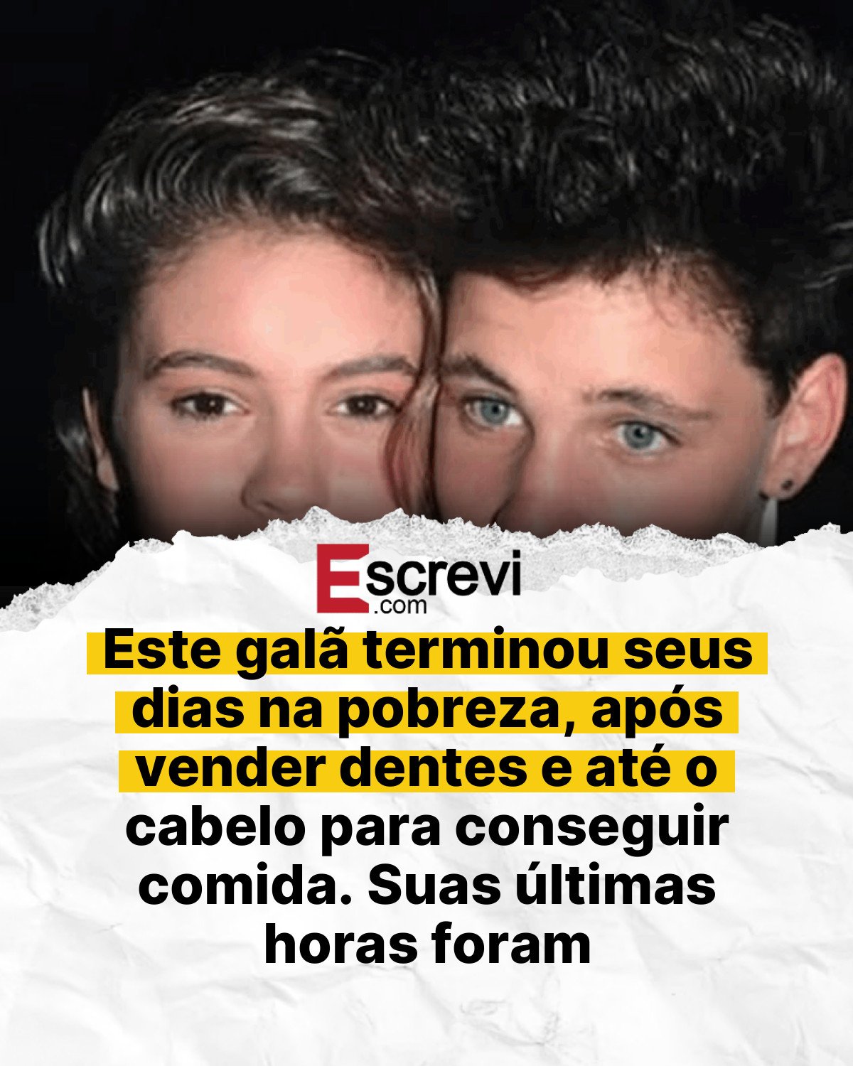 Este galã terminou seus dias na pobreza, após vender dentes e até o cabelo para conseguir comida. Suas últimas horas foram profundamente dolorosas card branco