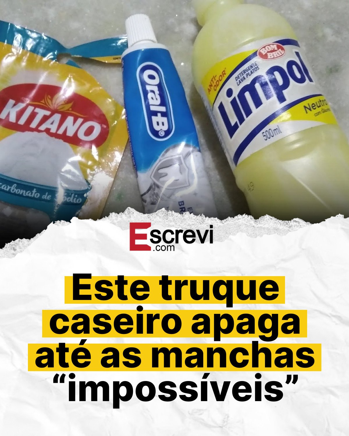 Este truque caseiro apaga até as manchas “impossíveis” card branco