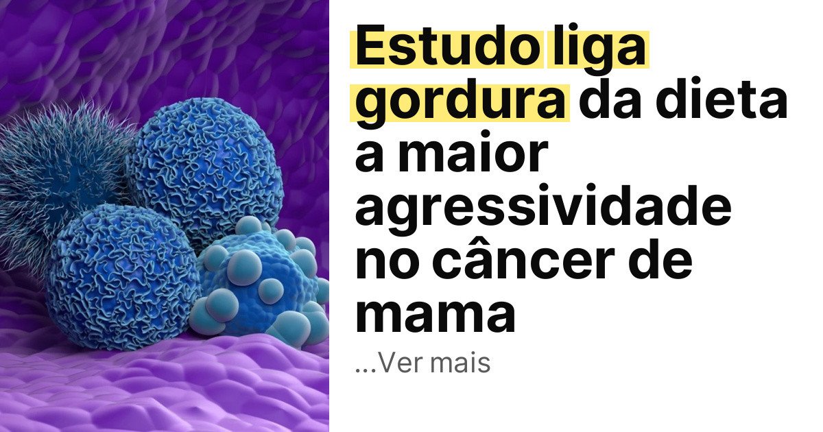 Estudo liga gordura da dieta a maior agressividade no câncer de mama imagem principal