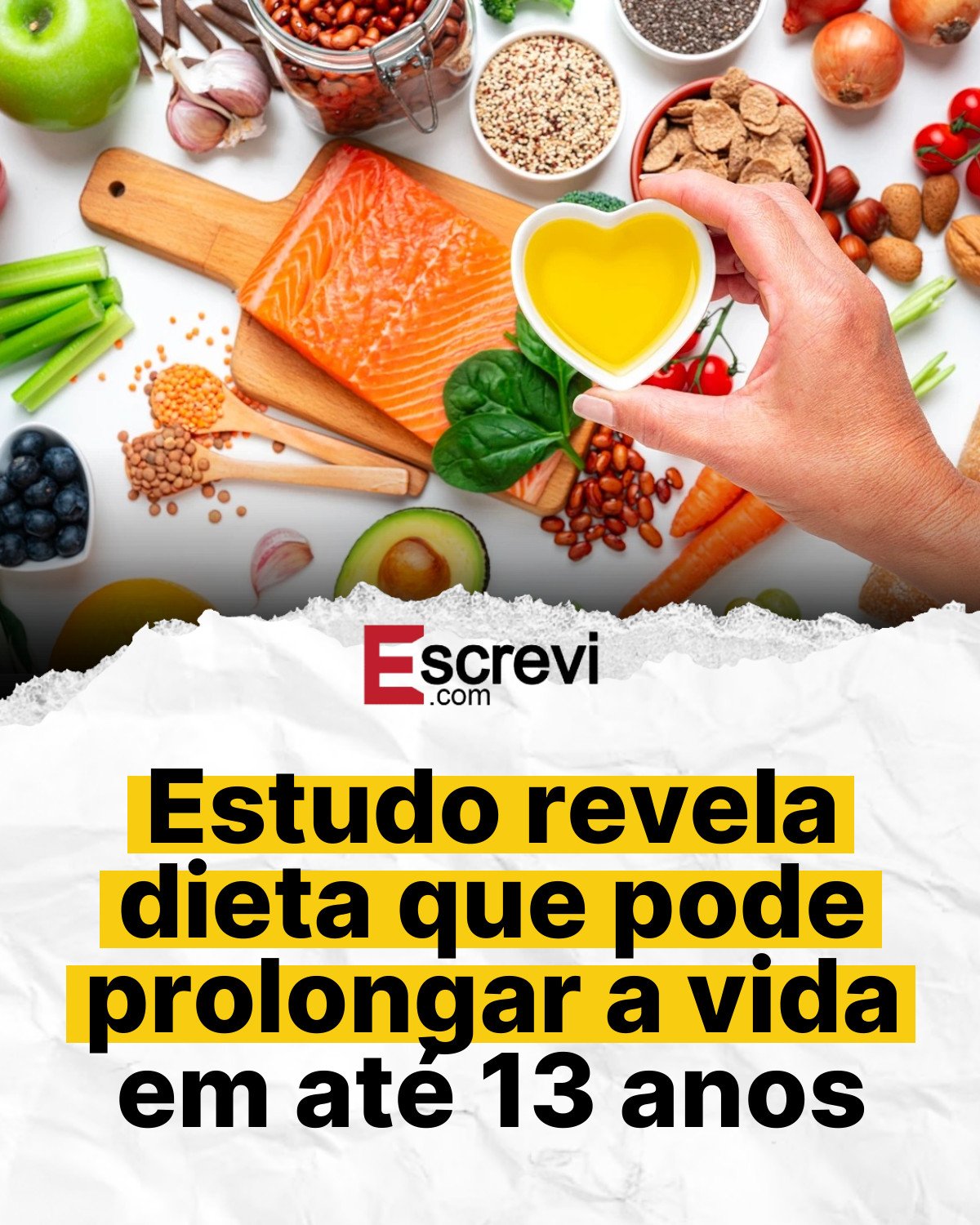 Estudo revela dieta que pode prolongar a vida em até 13 anos card branco