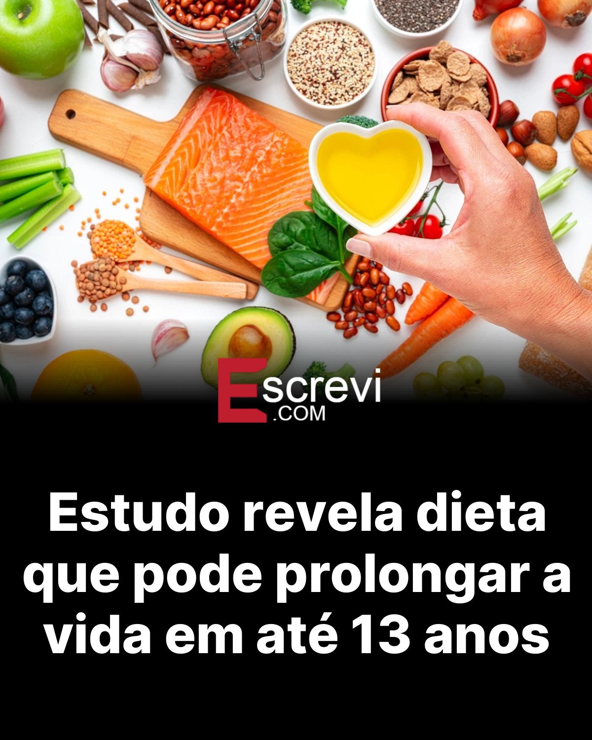 Estudo revela dieta que pode prolongar a vida em até 13 anos card preto
