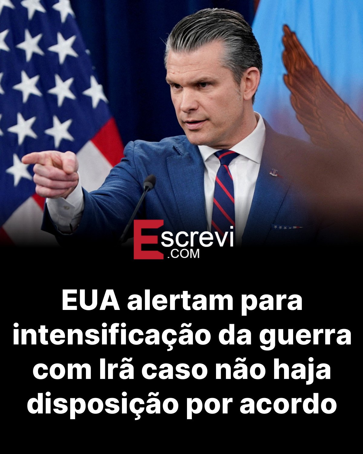 EUA alertam para intensificação da guerra com Irã caso não haja disposição por acordo card preto