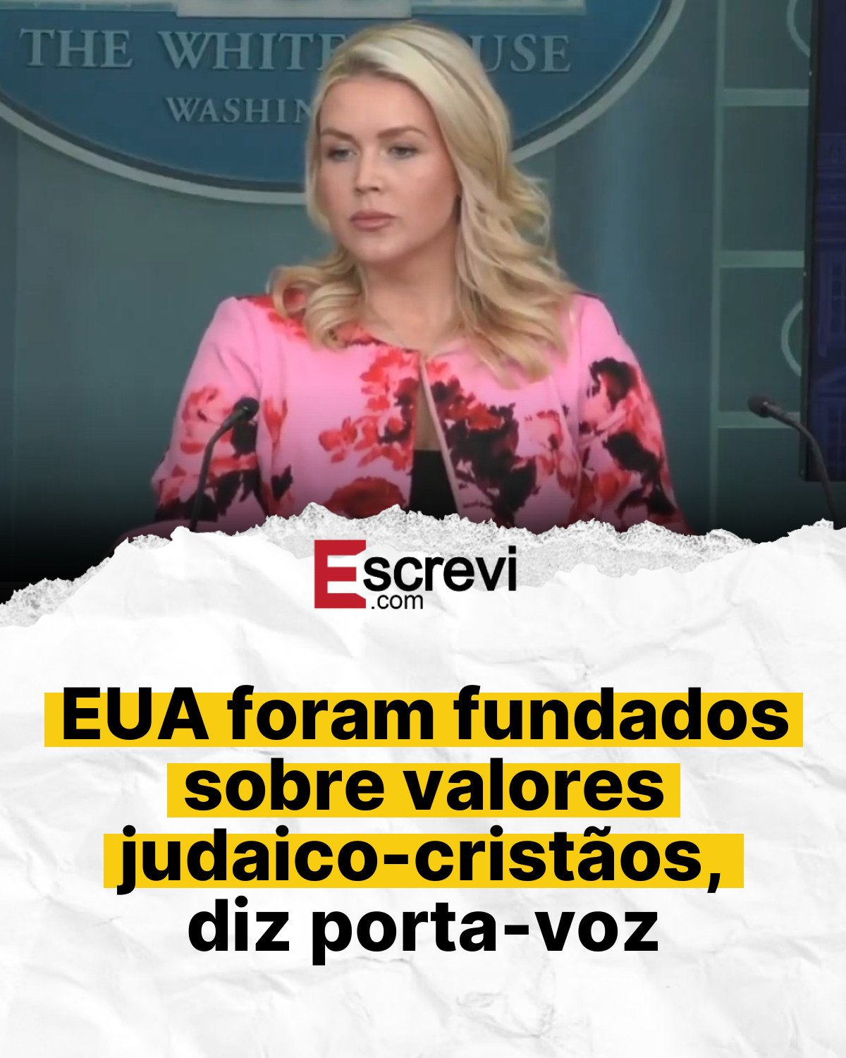 EUA foram fundados sobre valores judaico-cristãos, diz porta-voz card branco