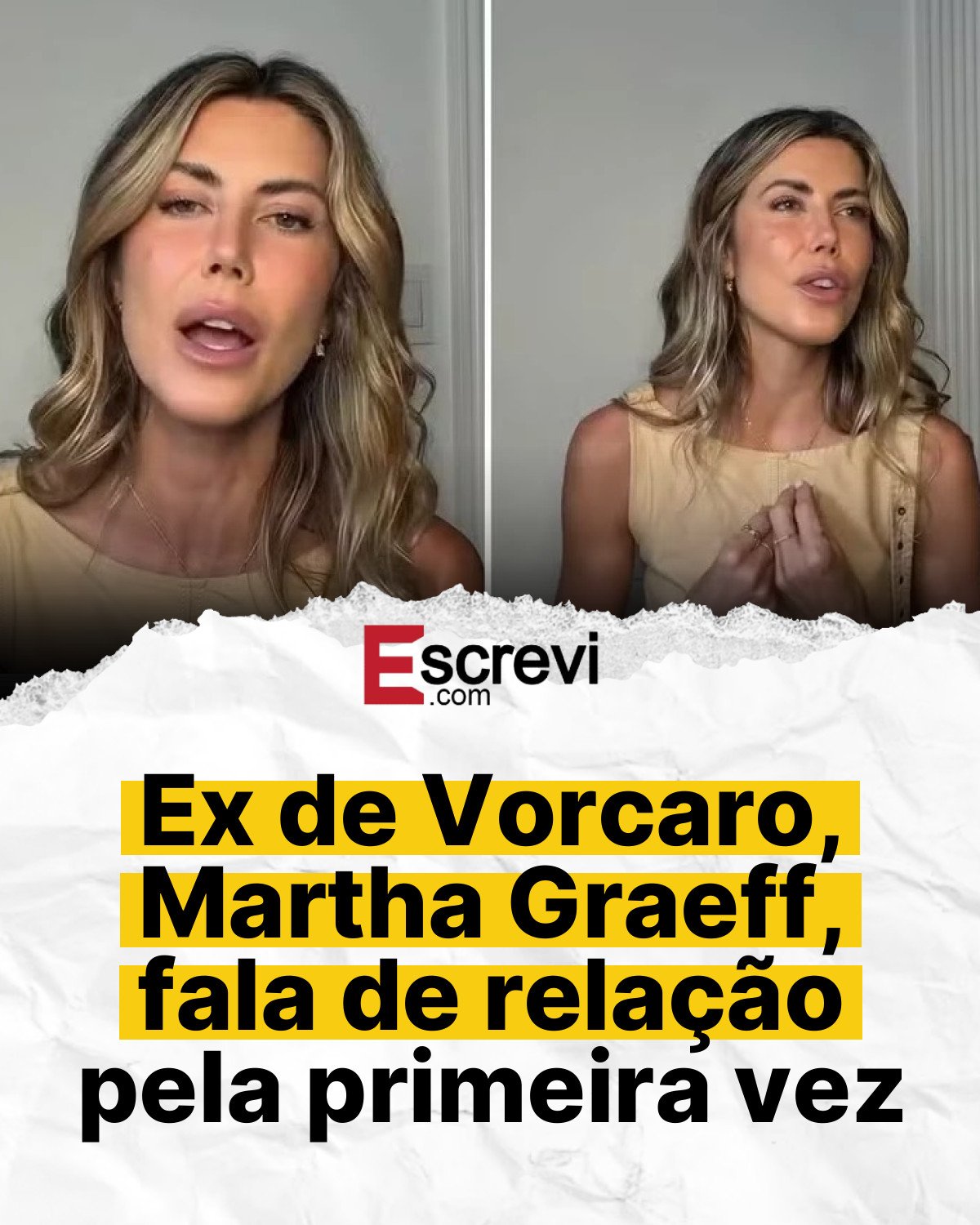 Ex de Vorcaro, Martha Graeff, fala de relação pela primeira vez card branco