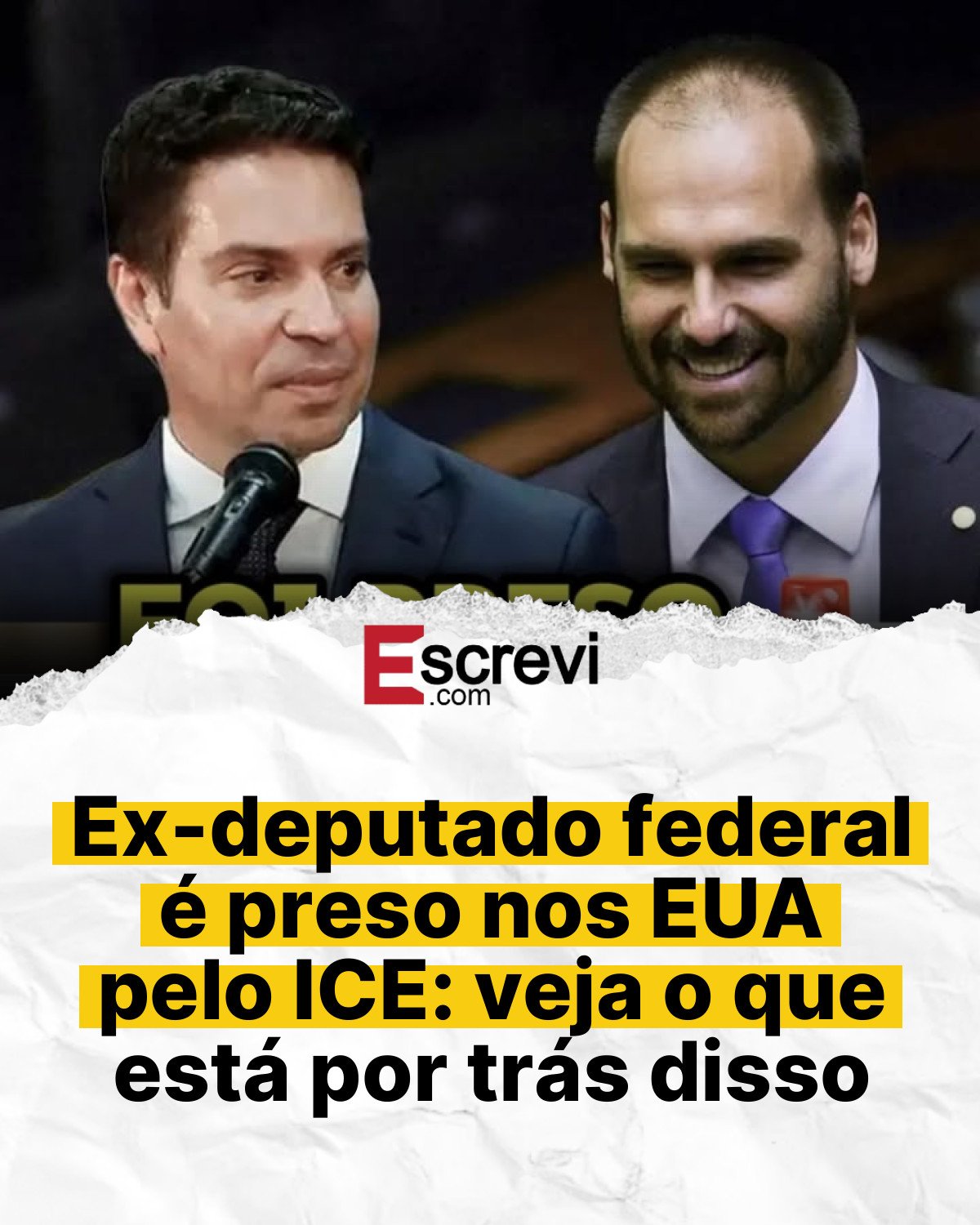 Ex-deputado federal é preso nos EUA pelo ICE: veja o que está por trás disso card branco