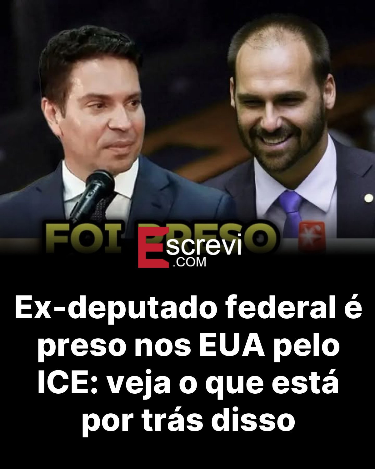 Ex-deputado federal é preso nos EUA pelo ICE: veja o que está por trás disso card preto