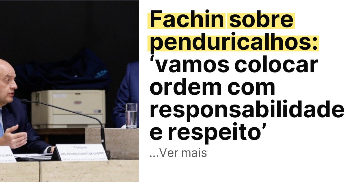 Fachin sobre penduricalhos: ‘vamos colocar ordem com responsabilidade e respeito’ imagem principal