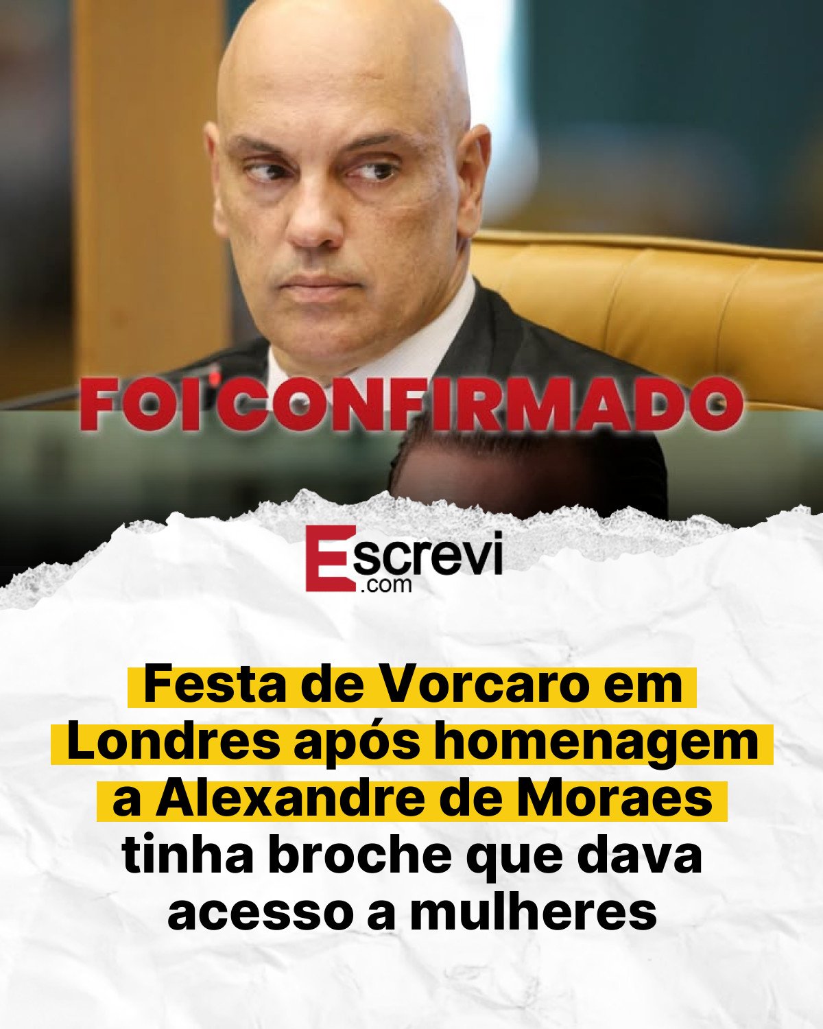 Festa de Vorcaro em Londres após homenagem a Alexandre de Moraes tinha broche que dava acesso a mulheres card branco