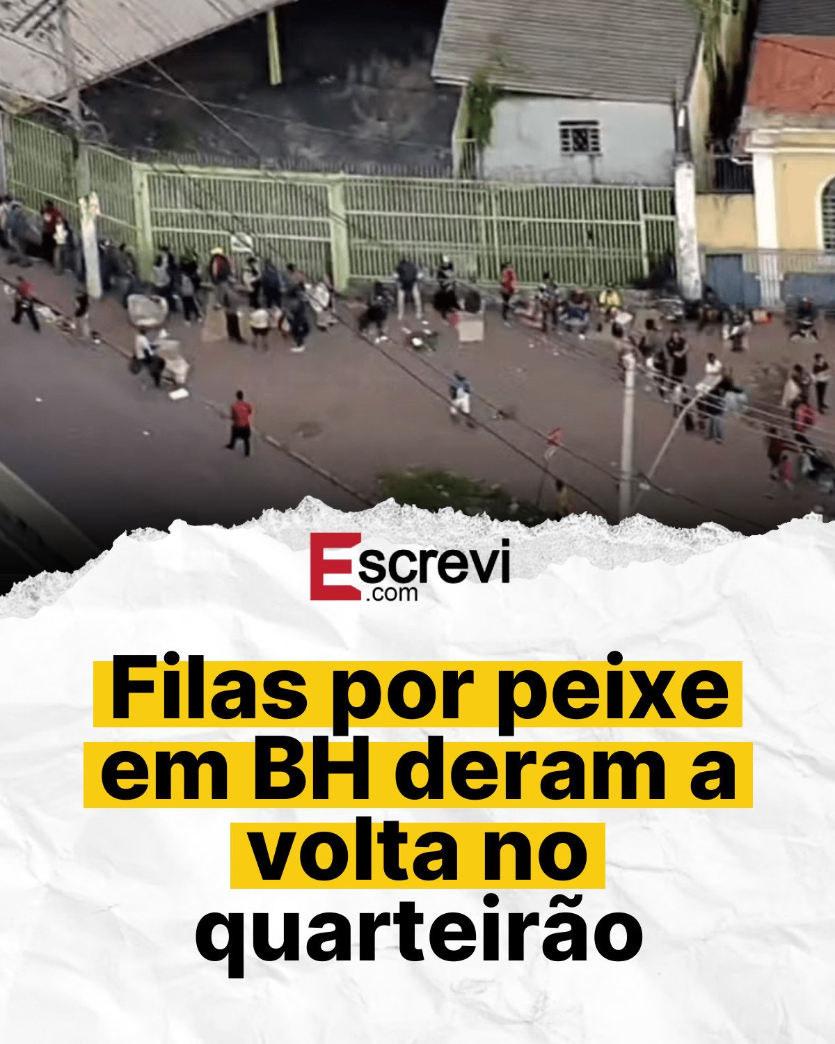 Filas por peixe em BH deram a volta no quarteirão card branco