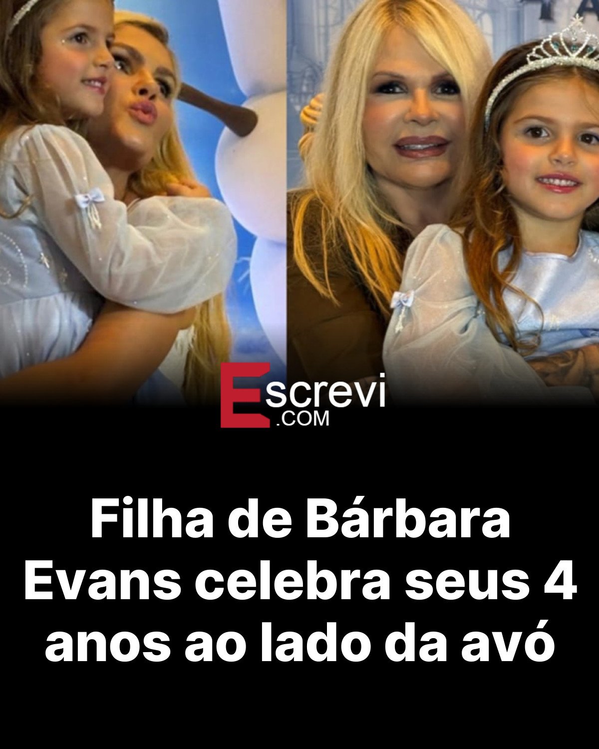 Filha de Bárbara Evans celebra seus 4 anos ao lado da avó card preto