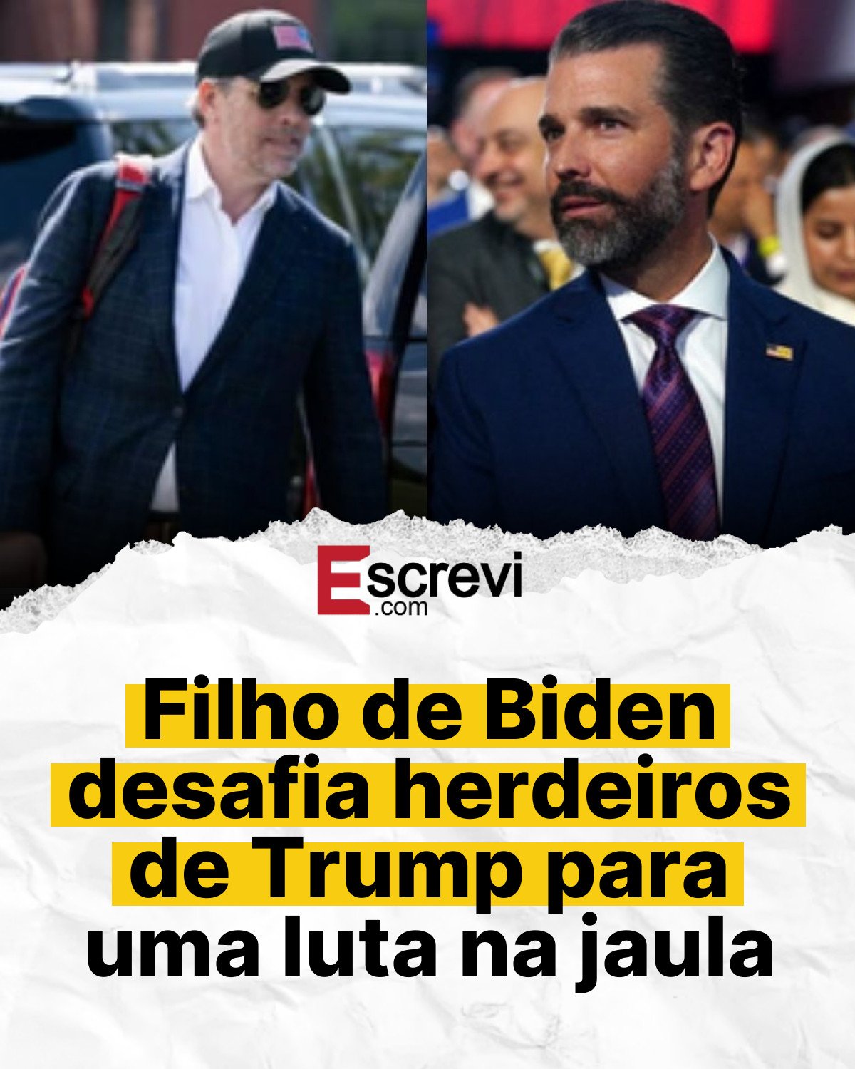 Filho de Biden desafia herdeiros de Trump para uma luta na jaula card branco