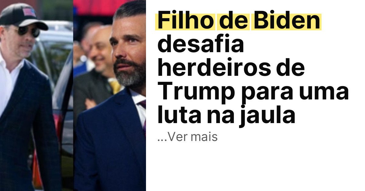 Filho de Biden desafia herdeiros de Trump para uma luta na jaula imagem principal