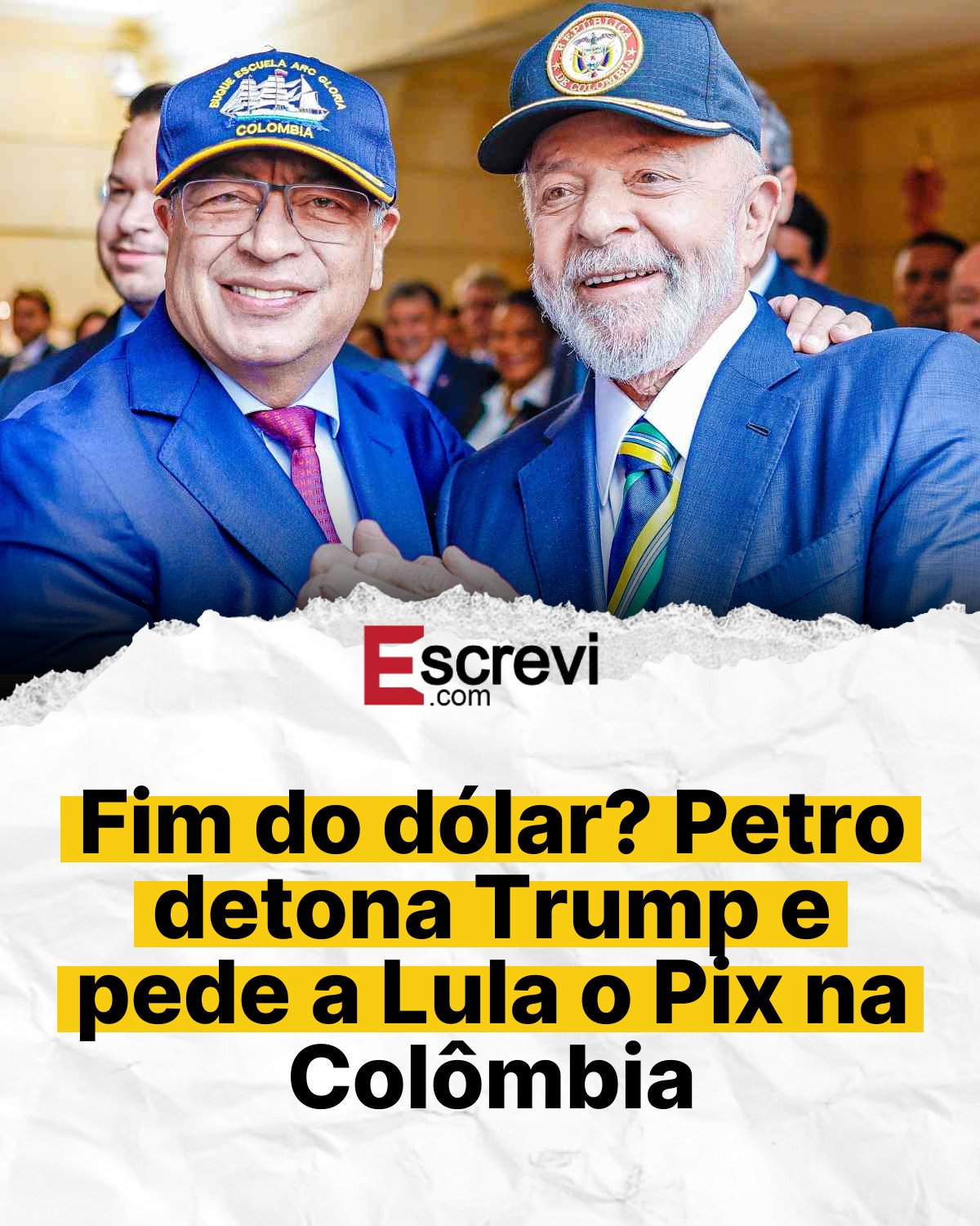 Fim do dólar? Petro detona Trump e pede a Lula o Pix na Colômbia card branco
