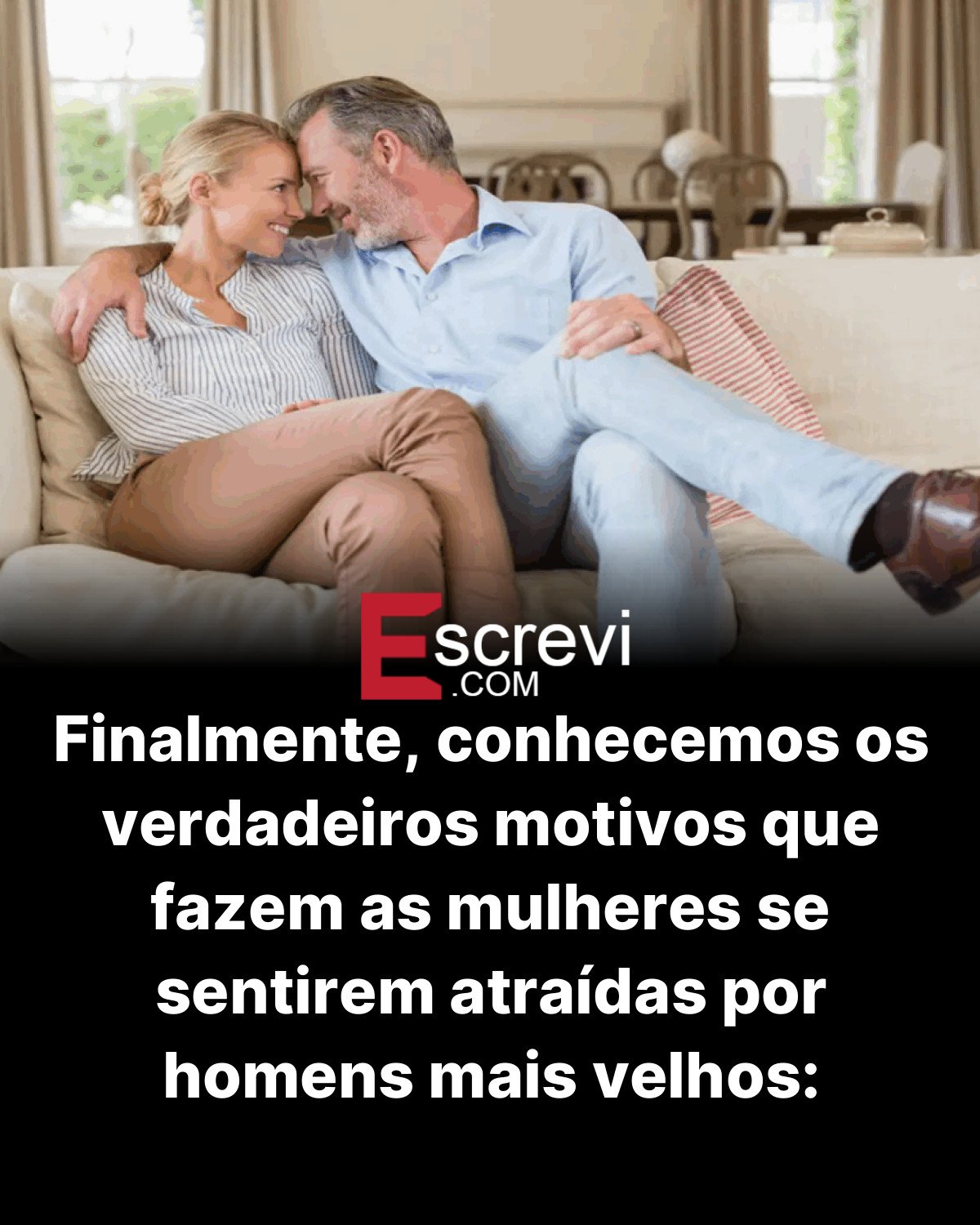 Finalmente, conhecemos os verdadeiros motivos que fazem as mulheres se sentirem atraídas por homens mais velhos: descubra as 5 razões card preto
