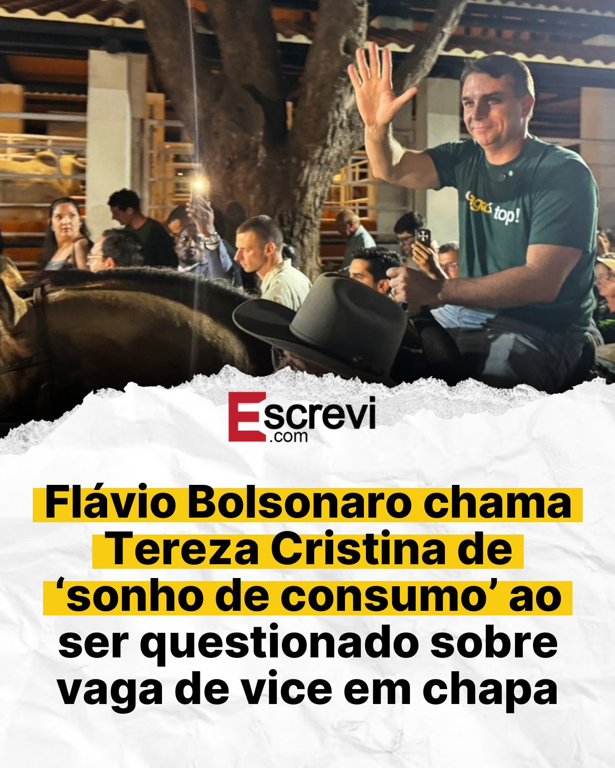 Flávio Bolsonaro chama Tereza Cristina de ‘sonho de consumo’ ao ser questionado sobre vaga de vice em chapa card branco