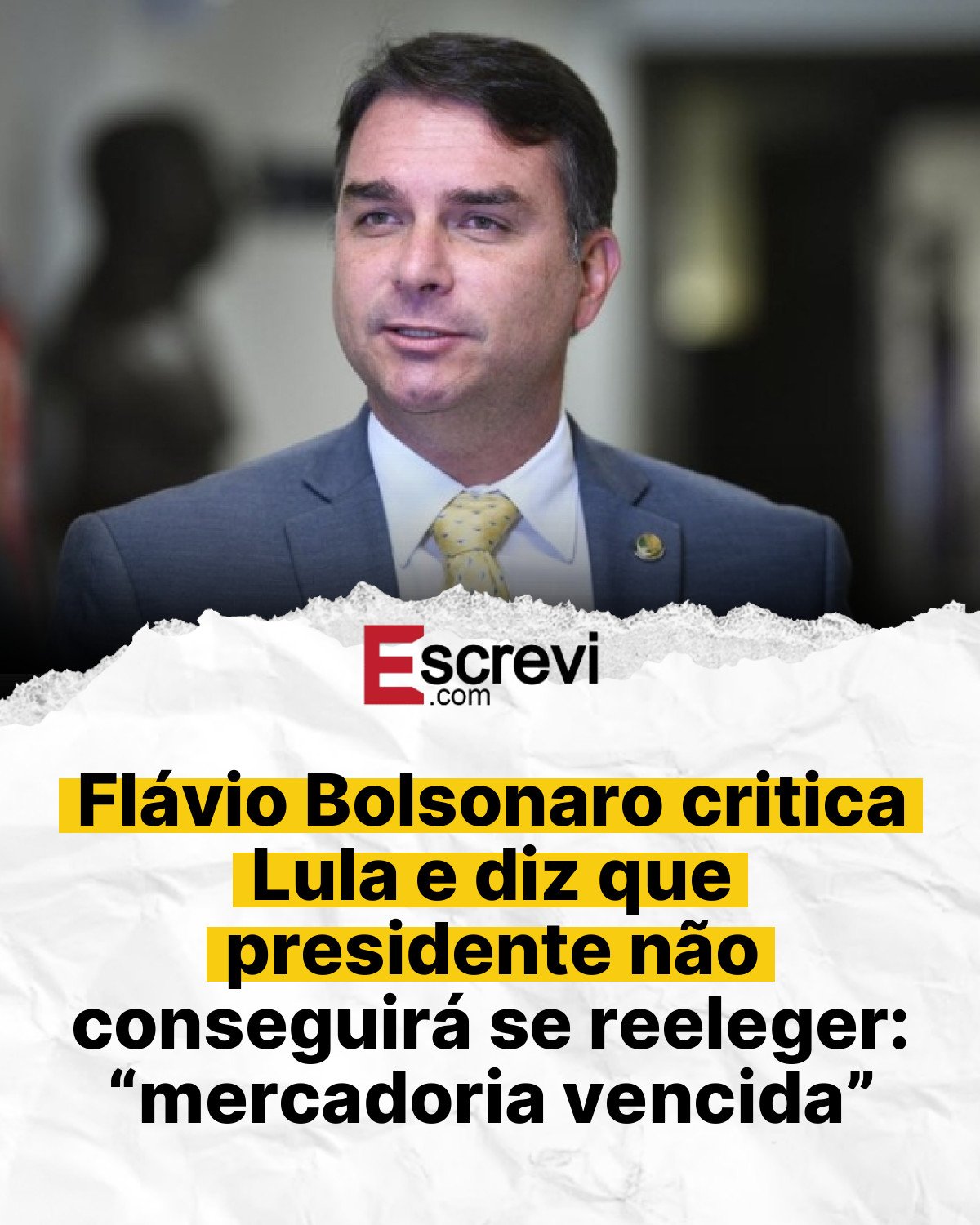 Flávio Bolsonaro critica Lula e diz que presidente não conseguirá se reeleger: “mercadoria vencida” card branco
