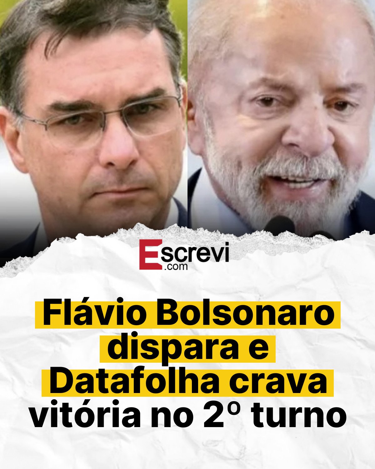 Flávio Bolsonaro dispara e Datafolha crava vitória no 2º turno card branco