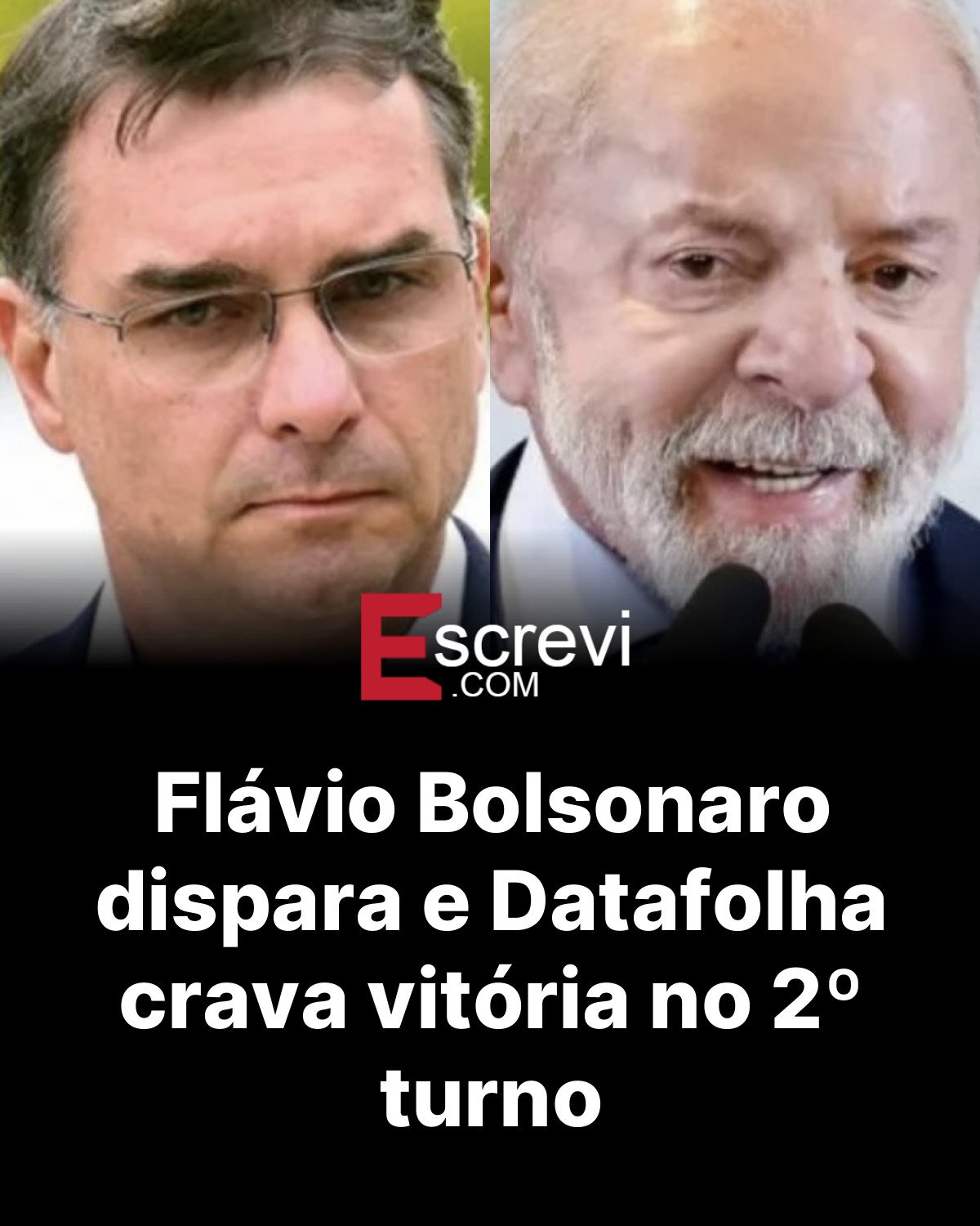Flávio Bolsonaro dispara e Datafolha crava vitória no 2º turno card preto