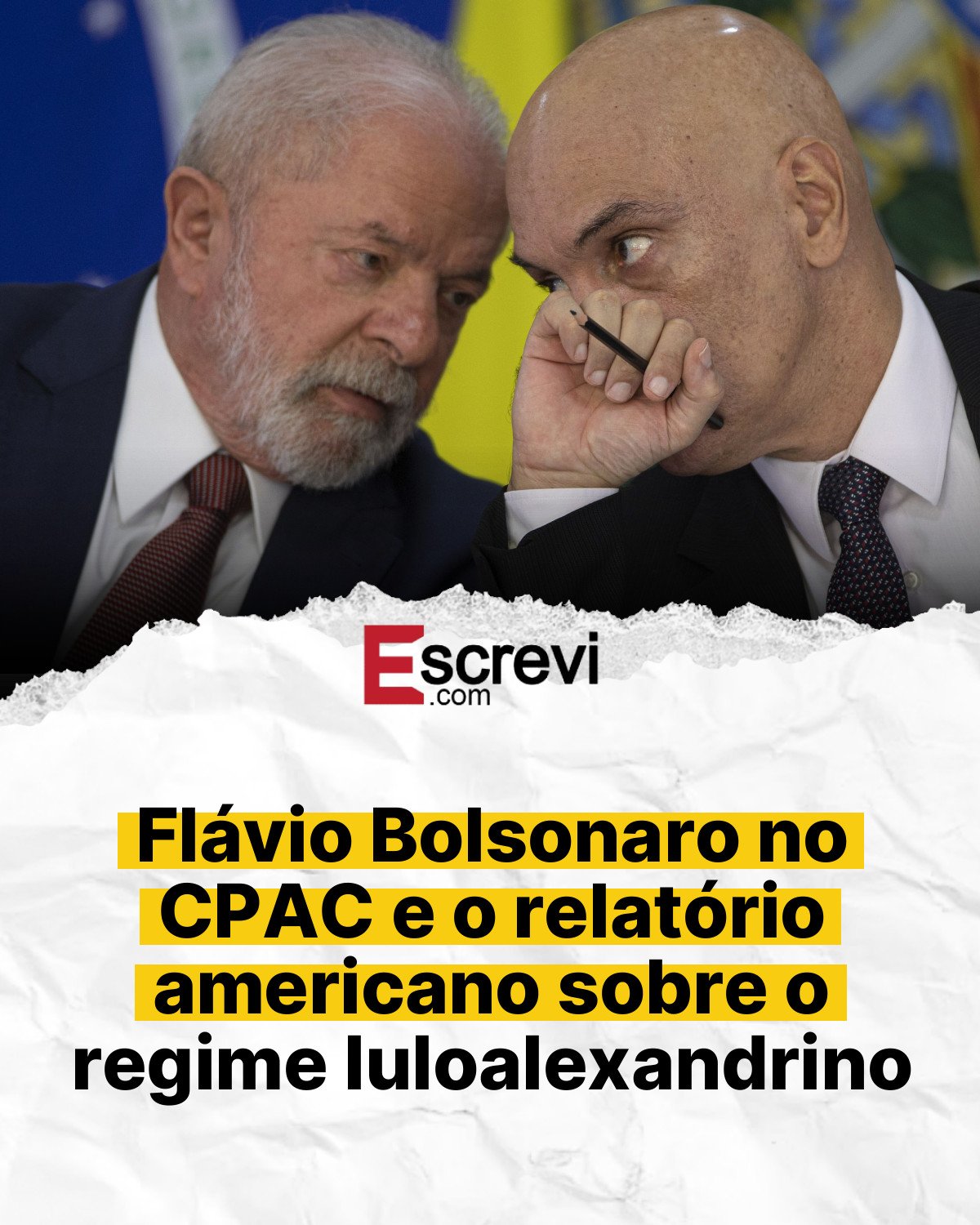 Flávio Bolsonaro no CPAC e o relatório americano sobre o regime luloalexandrino card branco