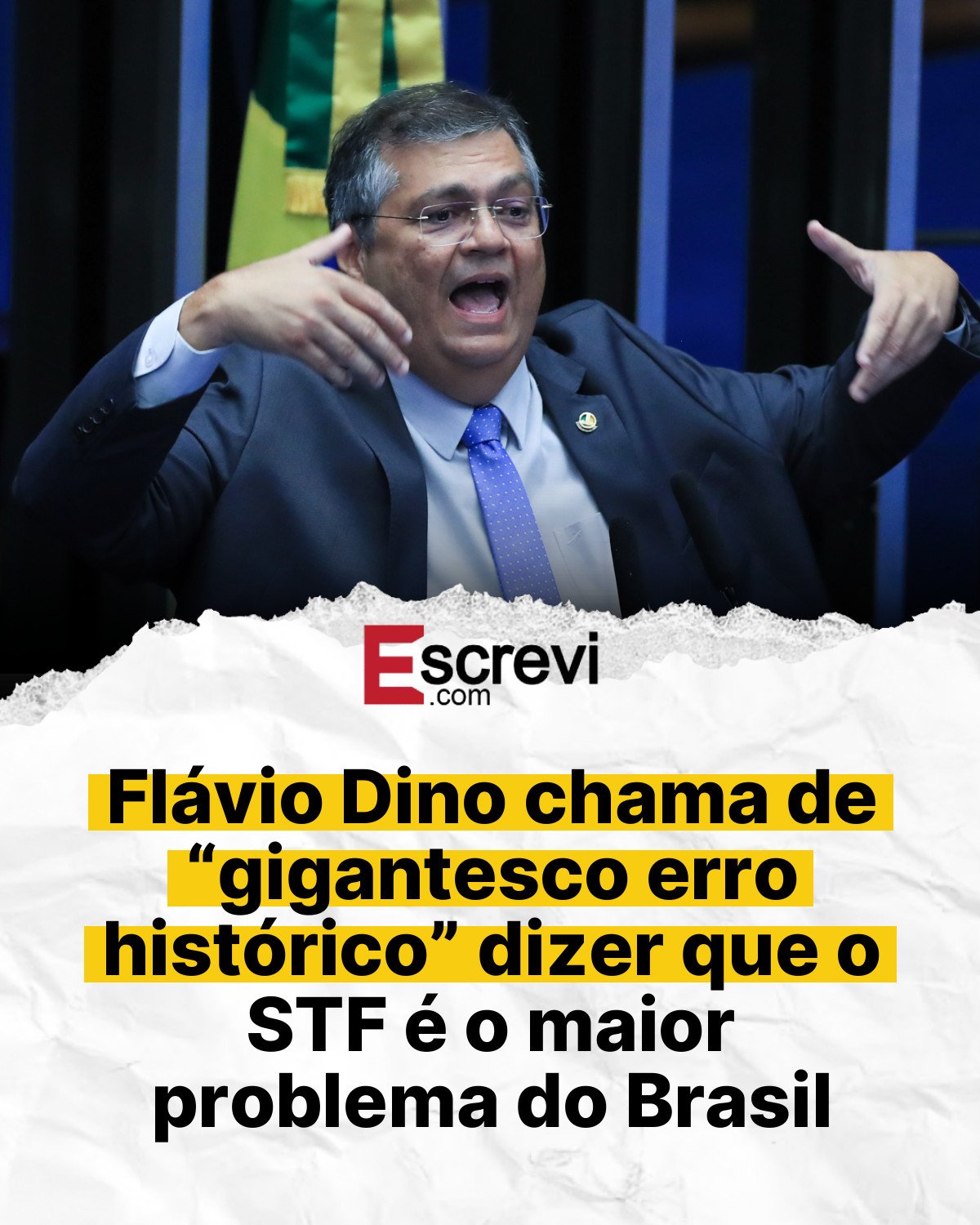 Flávio Dino chama de “gigantesco erro histórico” dizer que o STF é o maior problema do Brasil card branco