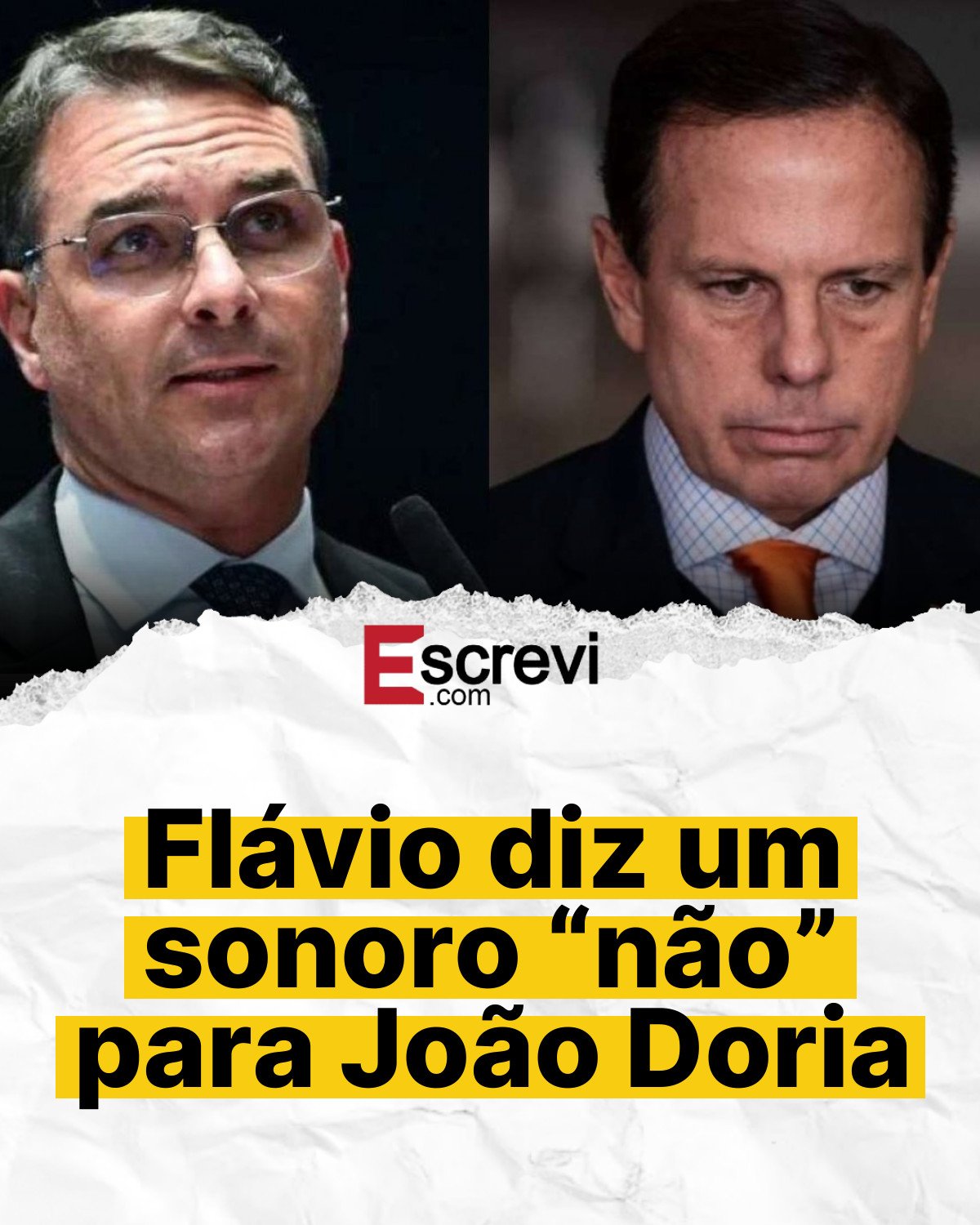 Flávio diz um sonoro “não” para João Doria card branco