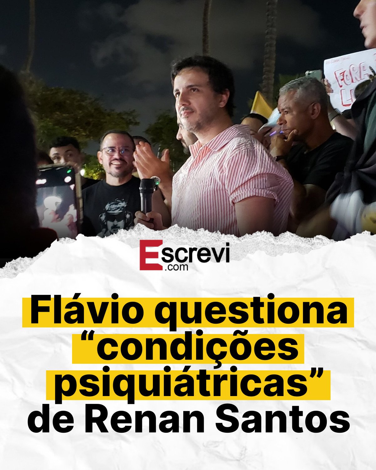Flávio questiona “condições psiquiátricas” de Renan Santos card branco
