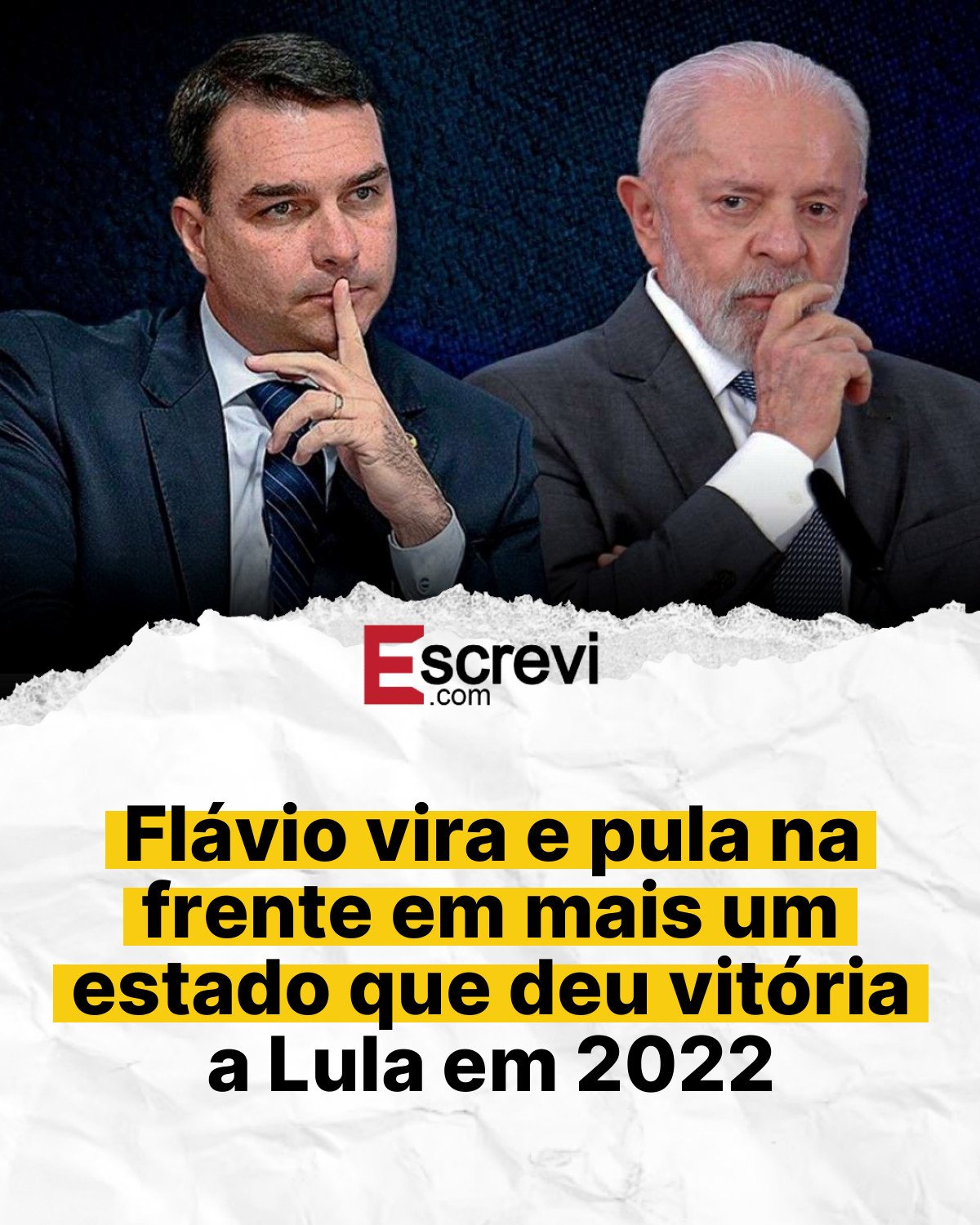 Flávio vira e pula na frente em mais um estado que deu vitória a Lula em 2022 card branco
