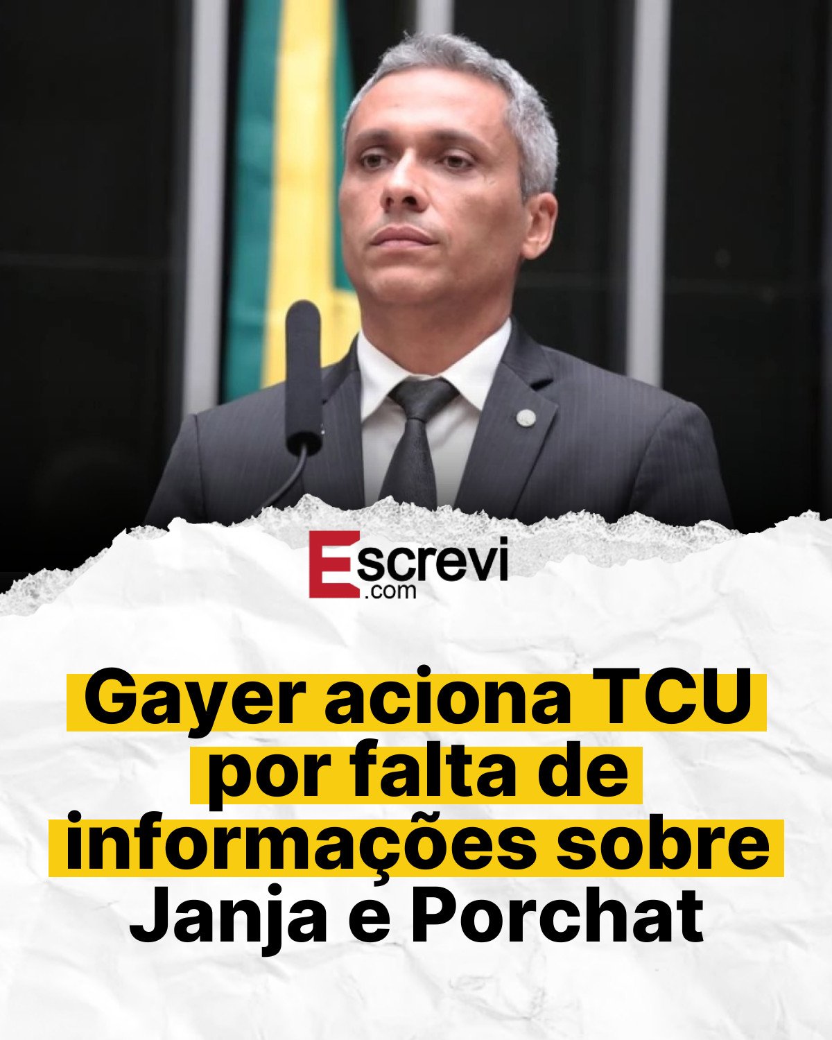 Gayer aciona TCU por falta de informações sobre Janja e Porchat card branco