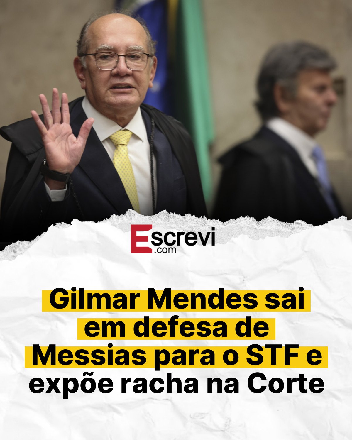 Gilmar Mendes sai em defesa de Messias para o STF e expõe racha na Corte card branco