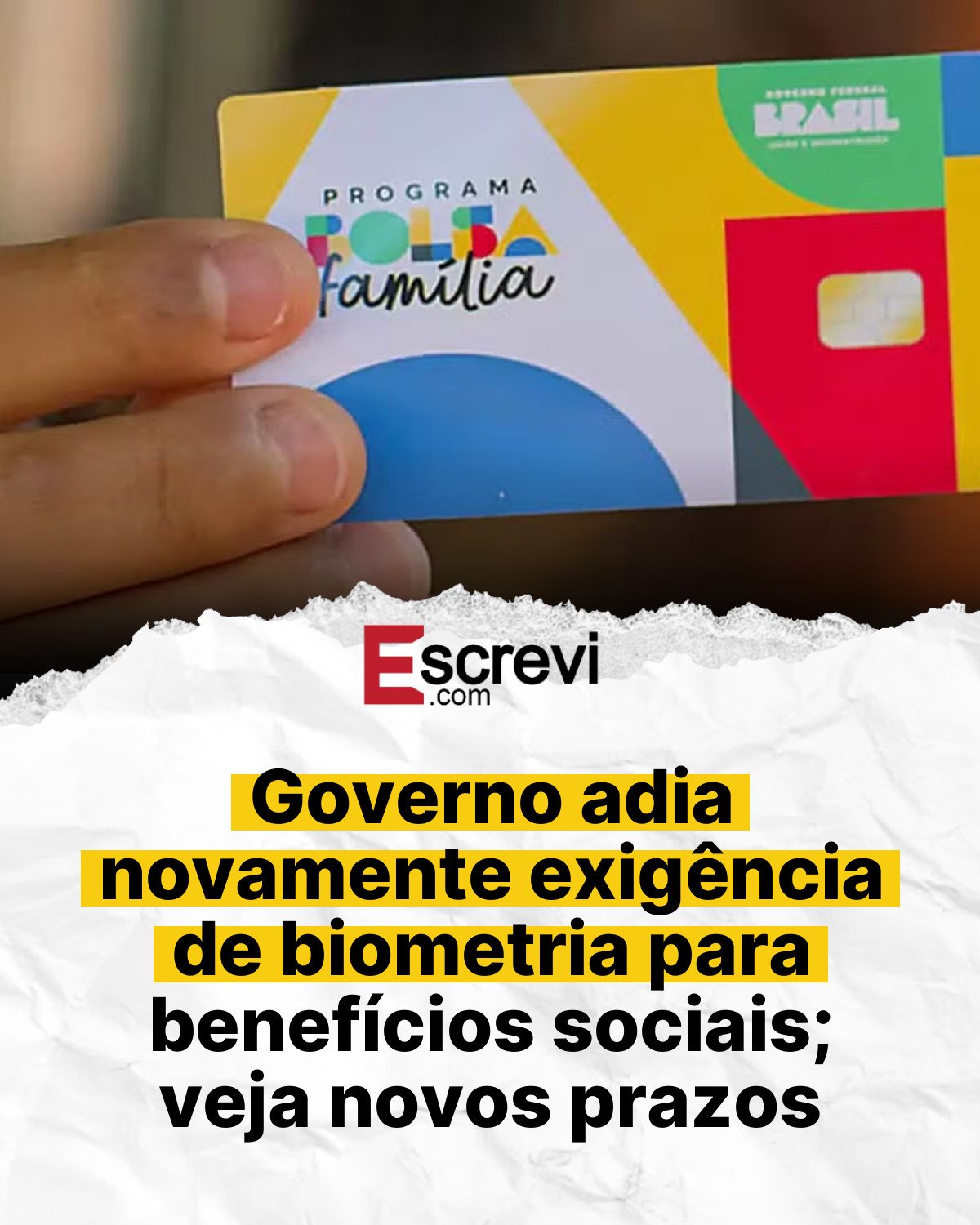 Governo adia novamente exigência de biometria para benefícios sociais; veja novos prazos card branco