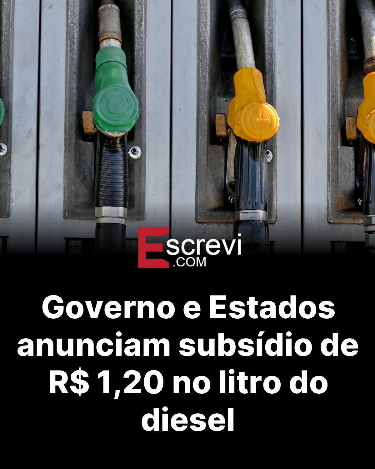 Governo e Estados anunciam subsídio de R$ 1,20 no litro do diesel card preto