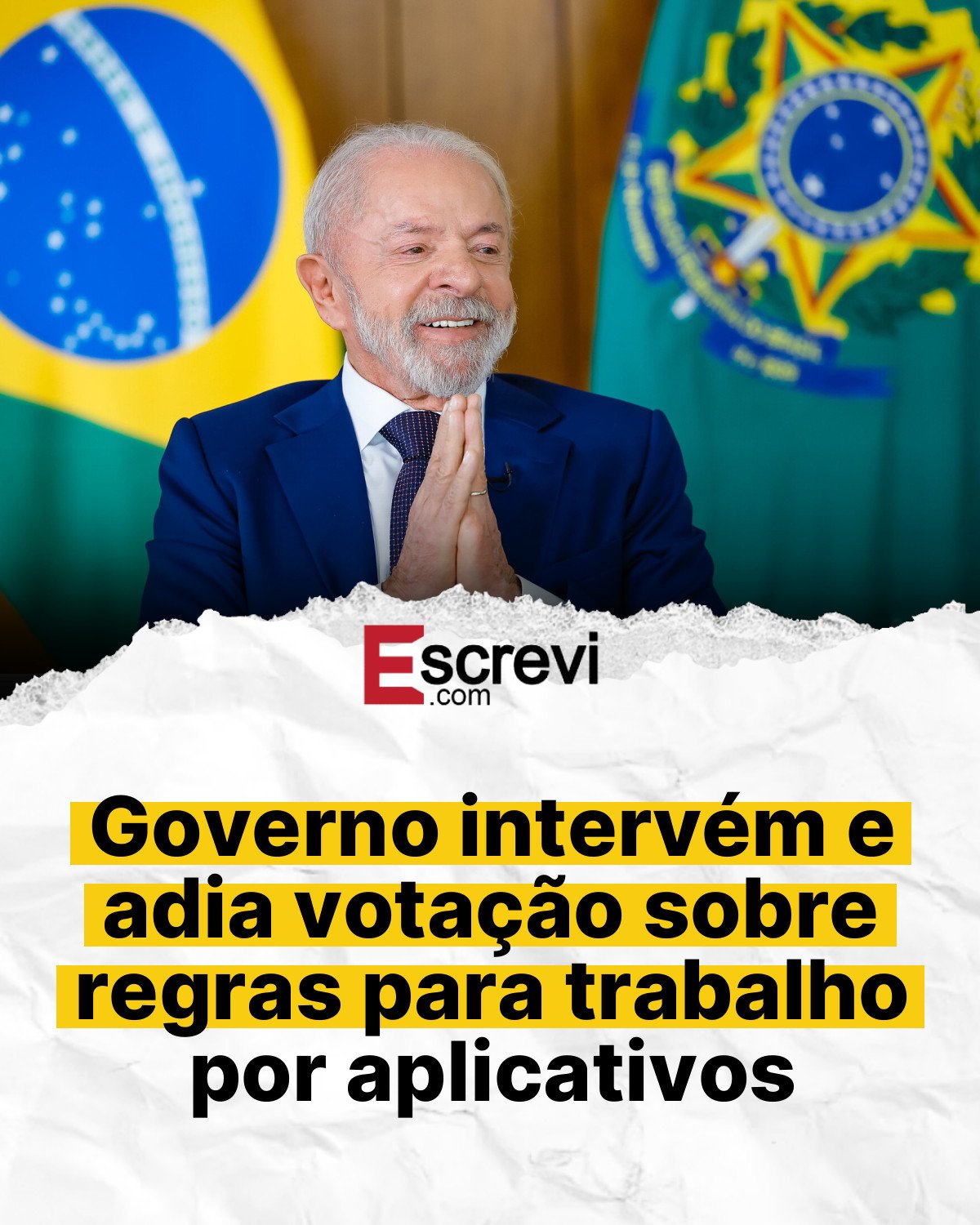Governo intervém e adia votação sobre regras para trabalho por aplicativos card branco