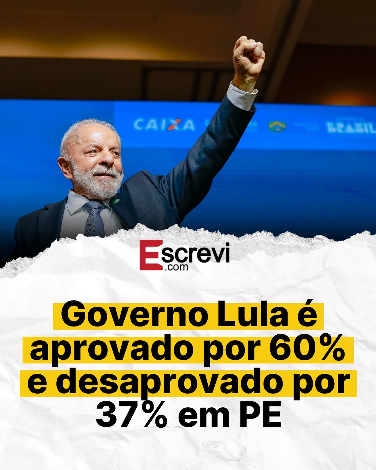 Governo Lula é aprovado por 60% e desaprovado por 37% em PE card branco