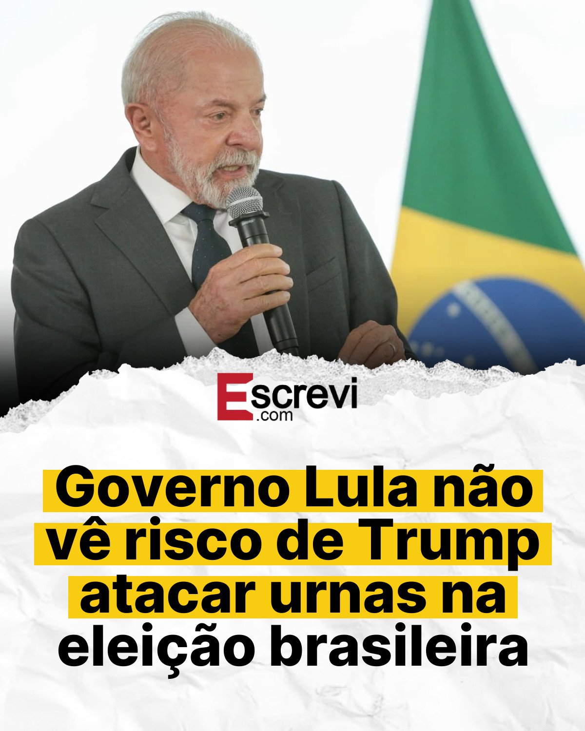 Governo Lula não vê risco de Trump atacar urnas na eleição brasileira card branco